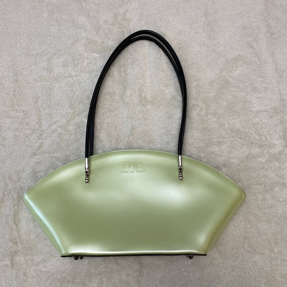 BEIJO mint green iridescent dome asymmetrical mini shoulder bag Y2K retro
